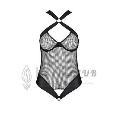 Сітчастий боді з халтером Passion Amanda Body L/XL, black 102901 фото