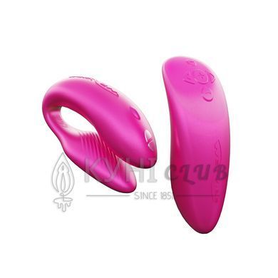 Смарт-вібратор для пар We-Vibe Chorus Cosmic Pink, сенсорне керування вібраціями стисненням пульта 104887 фото