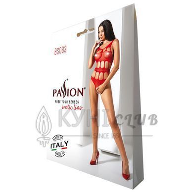Сексуальный боди с вырезами Passion BS083 red 102597 фото