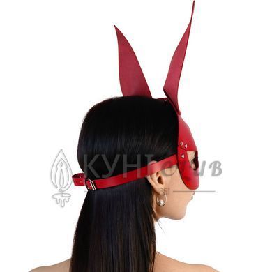 Шкіряна маска Зайчика Art of Sex - Bunny mask, колір Червоний 107660 фото