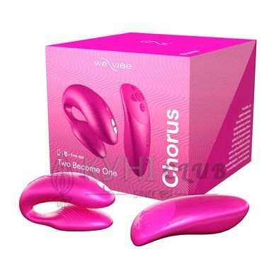Смарт-вібратор для пар We-Vibe Chorus Cosmic Pink, сенсорне керування вібраціями стисненням пульта 104887 фото
