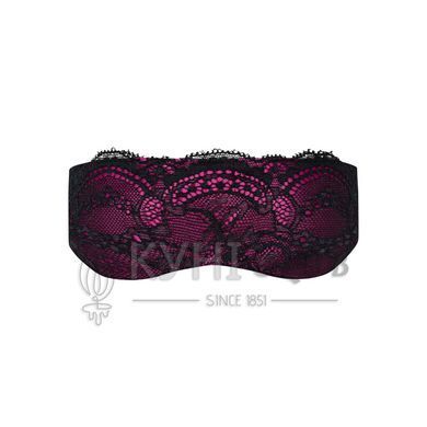 Атласна маска Obsessive Roseberry mask, pink, прикрашена мереживом, для сну 105705 фото