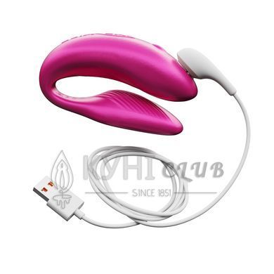 Смарт-вібратор для пар We-Vibe Chorus Cosmic Pink, сенсорне керування вібраціями стисненням пульта 104887 фото