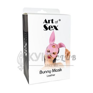 Шкіряна маска Зайчика Art of Sex - Bunny mask, колір Червоний 107660 фото
