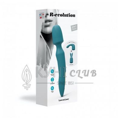 Вібромасажер з двома насадками Love To Love R-EVOLUTION TEAL ME, гнучка головка 100150 фото
