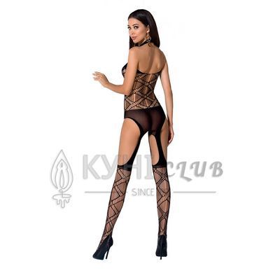 Бодистокинг Passion BS060 black, комбинезон, имитация трусиков и гольфиков 100748 фото