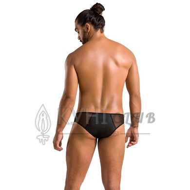 Чоловічі сліпи на блискавці Passion 042 SLIP TIMMY XXL/XXXL Black, екошкіра, сітка 105576 фото
