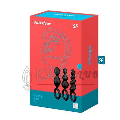 Набір іграшок Satisfyer Plugs black (set of 3) - Booty Call, макс. діаметр 3см 109189 фото