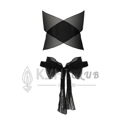 Комплект білизни Passion AMORE SET black, стрінги і ліф у вигляді подарункової стрічки з бантом 109496 фото