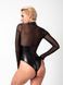 Боди Noir Handmade F321 Edge, 3XL, низ под латекс, верх сетка, молния на все тело, декор кольца 108360 фото 4