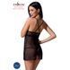 Прозора сорочка приталена Passion QUENTRIS CHEMISE L/XL, black, трусики 109162 фото 2