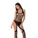 Бодистокинг Passion BS060 black, комбинезон, имитация трусиков и гольфиков 100748 фото 1