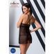 Прозора сорочка приталена Passion QUENTRIS CHEMISE L/XL, black, трусики 109162 фото 4