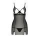 Прозора сорочка приталена Passion QUENTRIS CHEMISE L/XL, black, трусики 109162 фото 5