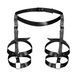 Шкіряні гартери Art of Sex - Melani Leather garters, Чорні L-2XL 106449 фото 1