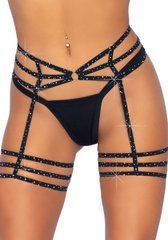(SALE) Leg Avenue Rhinestone garter strapps OS Black 105906 фото
