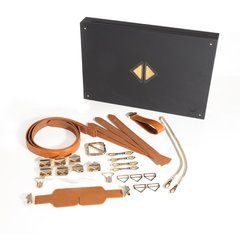 БДСМ-набір LOCKINK Bondage & Restraint Set, коричневий, натуральна шкіра, фіксатори, маска, кляп 109981 фото