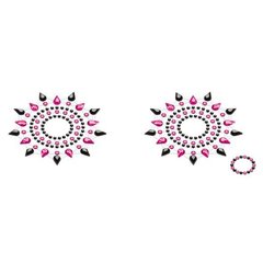 Пестіс з кристалів Petits Joujoux Gloria set of 2 - Black/Pink, прикраса на груди 108903 фото