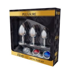 Набор металлических анальных пробок Alive Metal Plug Kit, диаметр 3,2 см / 3,5 см / 4,1 см 106179 фото