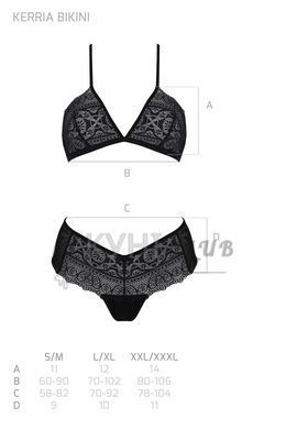 Комплект Passion KERRIA BIKINI black, S/M, бралетт и трусики-бикини 108505 фото