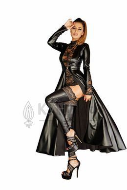 Платье-плащ с мокрым эффектом Noir Handmade F128C Powerwetlook gown coat, S 108009 фото