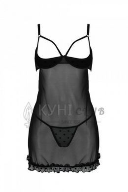 Еротичний пеньюар Passion MARINA CHEMISE, L/XL, black 107730 фото