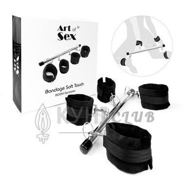 Колодка-розпірка для рук та ніг Art of Sex &ndash; Bondage Soft Touch BDSM Spreader, чорний 105508 фото
