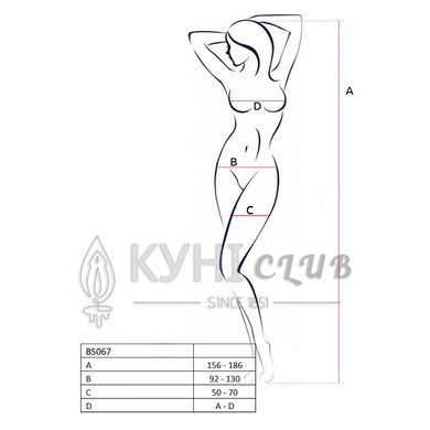 Бодістокінг Passion BS067 black, комбінезон, імітація панчох і топа на бретелях 109080 фото