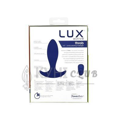 Анальная пробка с пульсацией Lux Active &ndash; Throb &ndash; 4.5" Anal Pulsating Massager, пульт ДУ 103461 фото