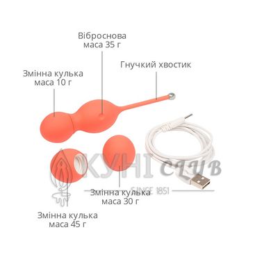 Смарт вагинальные шарики с вибрацией We-Vibe Bloom, диаметр 3,3 см, масса 45, 65, 80 г 104883 фото