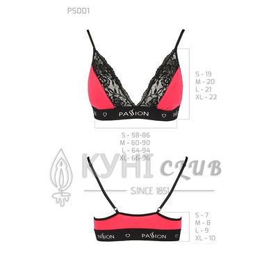 Эластичный топ с кружевом Passion PS001 TOP red-black, size L 102178 фото