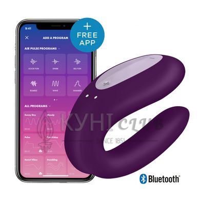 Смарт-вібратор для пар Satisfyer Double Joy Violet із широким кліторальним стимулятором 101095 фото