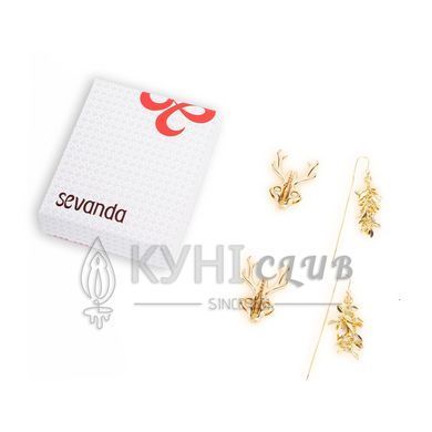 Затискачі для сосків LOCKINK SEVANDA Stag Adjustable Nipple Clamps, золотисті, зі знімними підвіскам 110037 фото