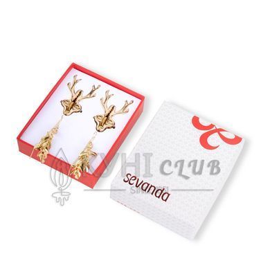 Затискачі для сосків LOCKINK SEVANDA Stag Adjustable Nipple Clamps, золотисті, зі знімними підвіскам 110037 фото
