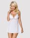 Сатиновый пеньюар с кружевом Obsessive 810-BAB-2 babydoll & thong L/XL, белый, пеньюар, танга 105139 фото 1