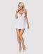 Сатиновый пеньюар с кружевом Obsessive 810-BAB-2 babydoll & thong L/XL, белый, пеньюар, танга 105139 фото 3