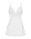 Сатиновый пеньюар с кружевом Obsessive 810-BAB-2 babydoll & thong L/XL, белый, пеньюар, танга 105139 фото 5