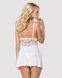 Сатиновый пеньюар с кружевом Obsessive 810-BAB-2 babydoll & thong L/XL, белый, пеньюар, танга 105139 фото 2