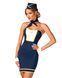 Эротический костюм стюардессы Obsessive Stewardess uniform XS/S, blue, платье, пилотка, шарф, манжет 105706 фото 7