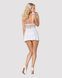 Сатиновый пеньюар с кружевом Obsessive 810-BAB-2 babydoll & thong L/XL, белый, пеньюар, танга 105139 фото 4