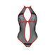 Сітчасте боді з мереживом на грудях Passion SATARA BODY L/XL red 106342 фото 3