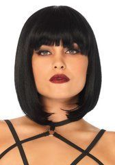 Коротка перука каре з чубчиком Leg Avenue Short natural bob wig, чорна 107115 фото