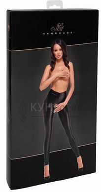 Легінси Noir Handmade F304 Taboo, XL, black, під латекс, відкриті сідниці та промежина 108262 фото