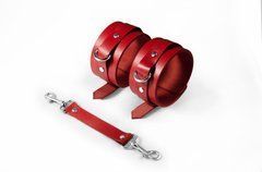 Поножі Feral Feelings &ndash; Ankle Restraints, натуральна шкіра, red 106234 фото