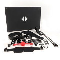 БДСМ-набір LOCKINK Bondage & Restraint Set, чорний, натуральна шкіра, фіксатори, маска, кляп 109982 фото