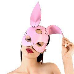 Шкіряна маска Зайчика Art of Sex - Bunny mask, колір Рожевий 107662 фото
