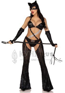 Еротичний костюм кішечки-пані Leg Avenue Mistress Kitty XS, рукавички, комбінезон, маска 107216 фото