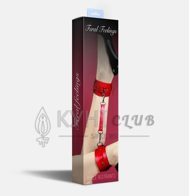Поножи Feral Feelings &ndash; Ankle Restraints, натуральная кожа, red 106234 фото