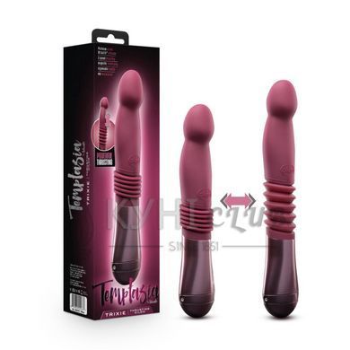 Пульсатор для точки G Blush Temptasia &ndash; Trixie Thrusting Dildo &ndash; Wine Red, 3 скорости 106849 фото