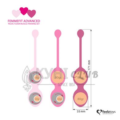 Набір вагінальних кульок для просунутих FeelzToys - FemmeFit Advanced Pelvic Muscle Training Set 102984 фото